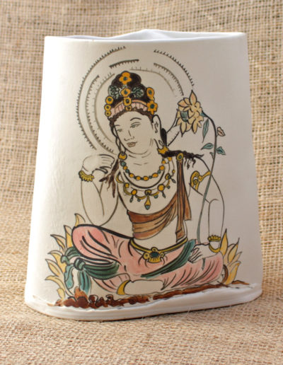 Porcelain Vase with Seated Buddha