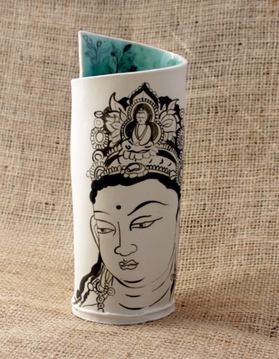 Porcelain Vase with Crowned Buddha