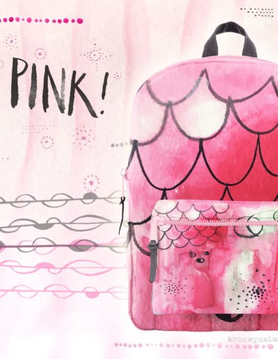 Pink Abstract Backpack